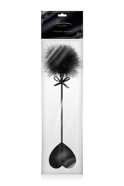 Tapette coeur avec pompon noir - Sweet Caress - Eveil Secret