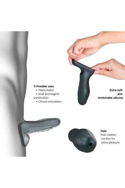 Funda para pene 3 en 1 Ryzer Pine Grey - Man Wan