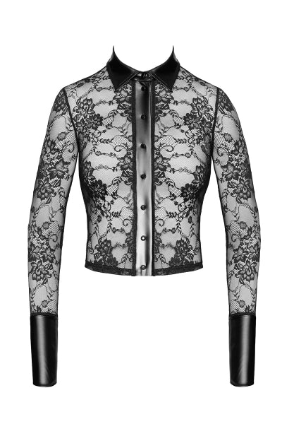 Camisa de encaje Noirelle F377 - Noir Handmade