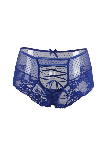 Tanga sexy azul con cordones