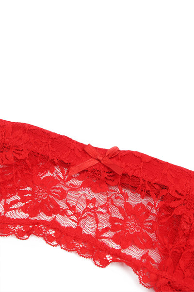 Porte-jarretelles et string Rouge - Litolu Lingerie - Eveil Secret
