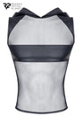 T-shirt à capuche wetlook et mesh - Regnes - Eveil Secret