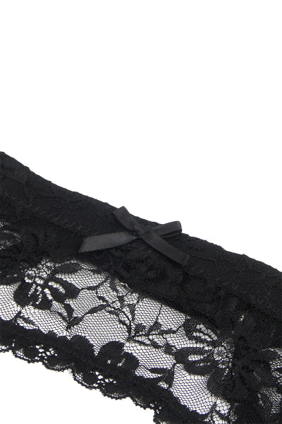Porte-jarretelles et string Noir - Litolu Lingerie - Eveil Secret