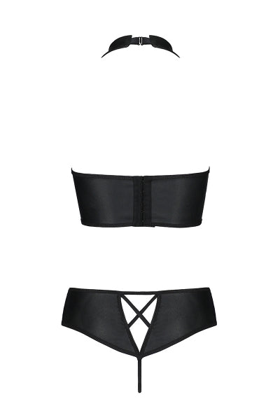 Bustier et string faux cuir Nancy - Passion - Eveil Secret