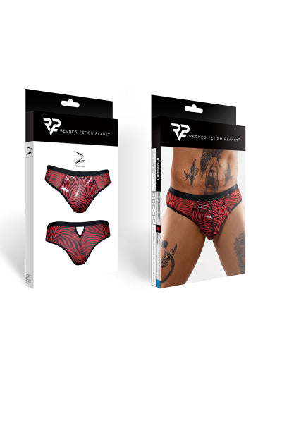 Slip type brésilien zébré rouge et noir - Regnes