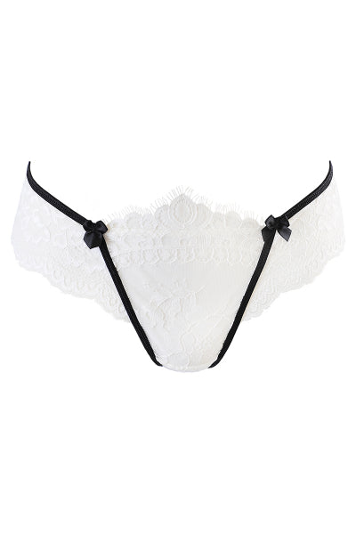 Tanga de encaje blanco V-10488 - Axami