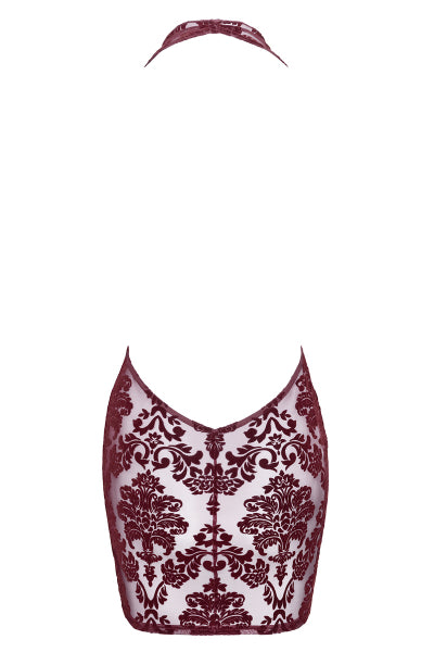 Minivestido sin espalda de tul flocado Kink Royal F385 - Noir Handmade