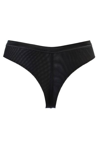 Tanga de tul y encaje negro V-10718 - Axami
