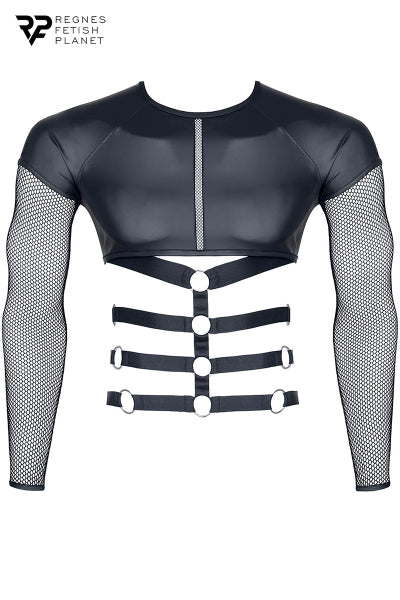 T-shirt harnais wetlook et maille - Regnes - Eveil Secret