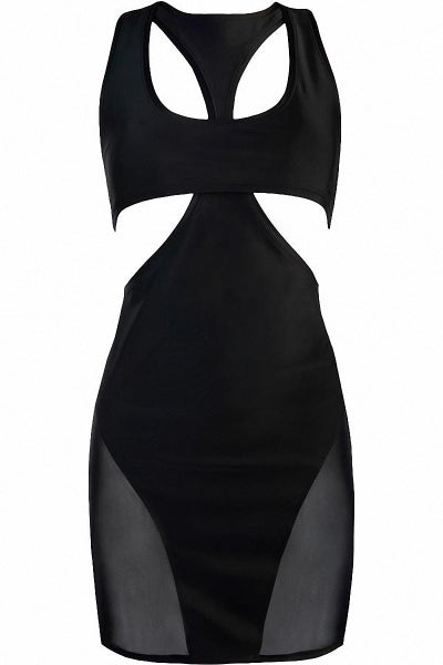 Vestido ajustado negro V-10619 - Axami