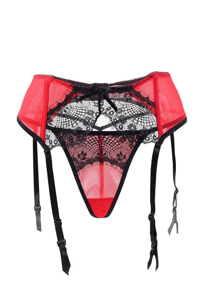 Liguero rojo y negro talla grande - Paris Hollywood