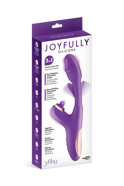 Vibromasseur rabbit 3-en-1 Joyfully violet - Yoba - Eveil Secret