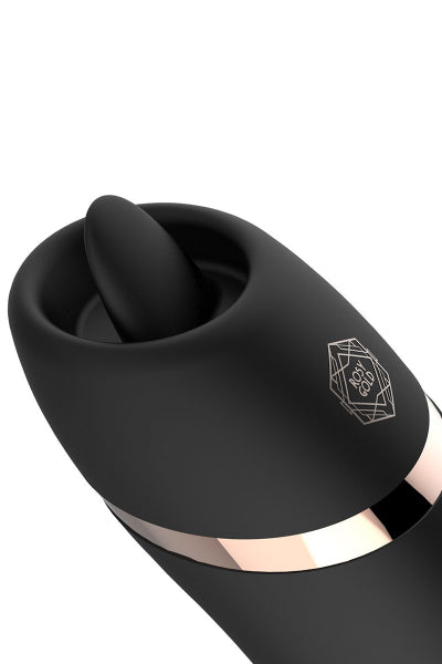 Stimulateur 2 en 1 avec langue vibrante - Rosy Gold - Eveil Secret