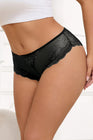 Tanga dentelle bijou Coeur Noir - Litolu Lingerie - Eveil Secret