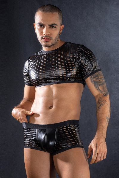 Ensemble top et boxer noir - J Lingerie