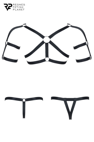 Set de arnés y dos tangas abiertos - Riendas
