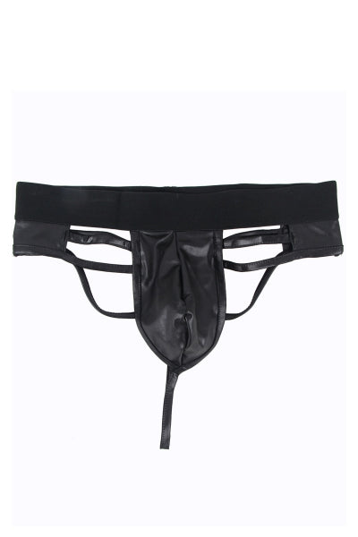 Tanga negro efecto mojado