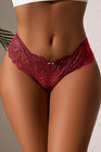 String dentelle dos lacé Bordeaux - Litolu Lingerie - Eveil Secret