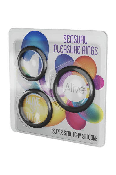 Kit de 3 anillos para el pene Sensual Pleasure Rings - Alive