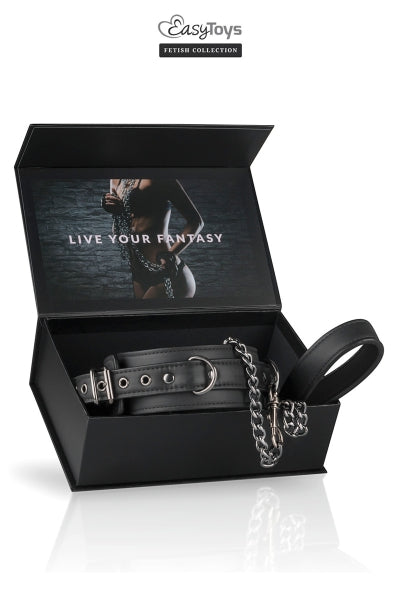 Collier fétichiste et laisse - Easytoys Fetish Collection - Eveil Secret