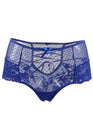 Tanga lacé dentelle taille haute Bleu - Litolu Lingerie - Eveil Secret