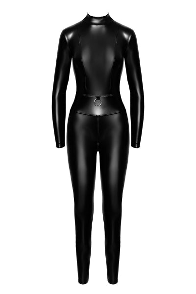 Combinaison intégrale Caged avec anneaux F319 wetlook