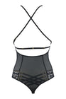 Body string tulle et dentelle noir V-10100 - Axami