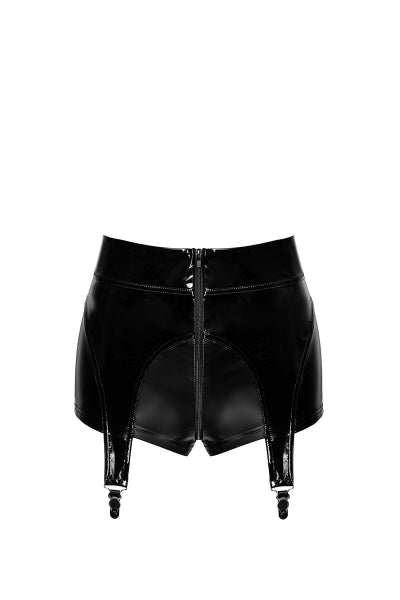 Short con liguero Glam F325 de vinilo y wetlook