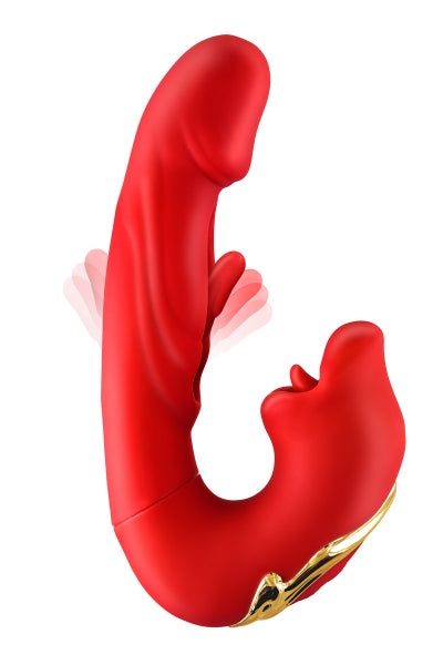 Vibrador conejo 3-en-1 Kissy rojo - Yoba