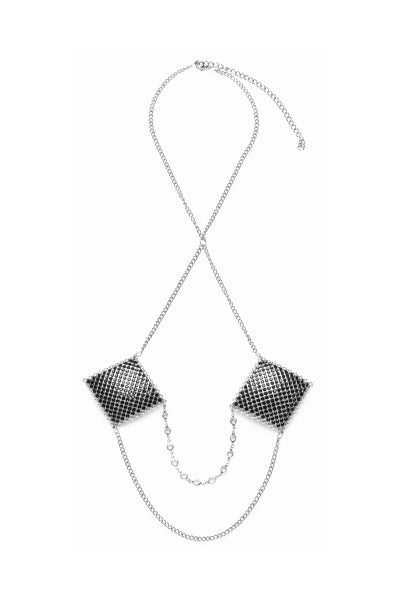 Cubrepezones con cadena para el cuello - Cotelli Accesorios