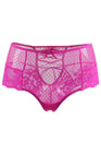 Tanga lacé dentelle taille haute Rose - Litolu Lingerie - Eveil Secret
