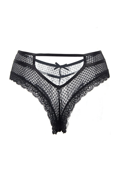 Tanga negro encaje - París Hollywood