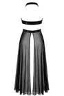 Robe longue fendue Do not Disturb F412 - Noir Handmade