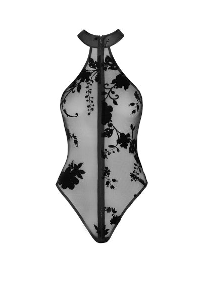 Body con cremallera Ego F314 de tul flocado
