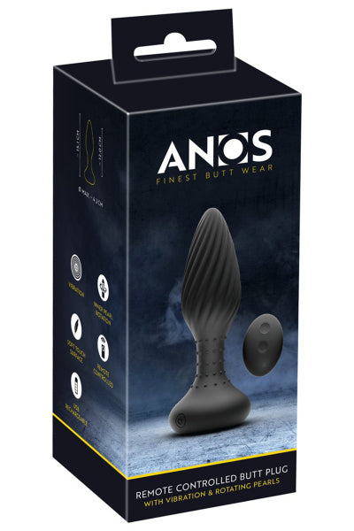 Plug anal vibrant et rotatif télécommandé - Anos - Eveil Secret