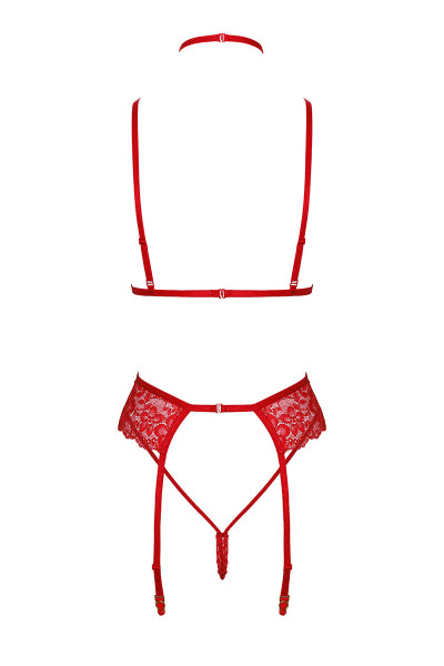 Ensemble 5 pièces Bondage Red Lace Kiss 243 - Kissable