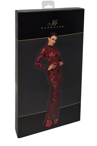 Vestido con abertura de tul flocado Kink Royal F383 - Noir Handmade