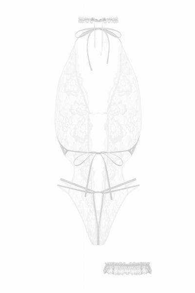 Ensemble body ouvert Renee blanc - Christine