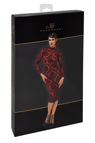 Vestido tubo de tul flocado Kink Royal F384 - Noir Handmade