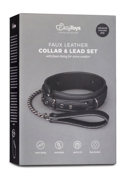 Collier fétichiste et laisse - Easytoys Fetish Collection - Eveil Secret