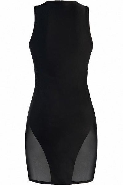 Robe moulante noire V-10619 - Axami