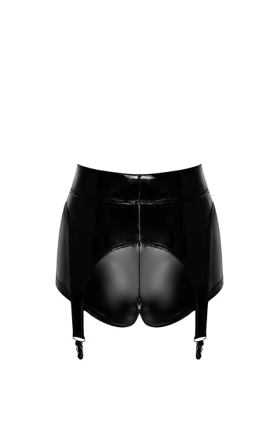 Short con liguero Glam F325 de vinilo y wetlook