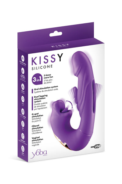 Vibrador conejo 3 en 1 Kissy violeta - Yoba