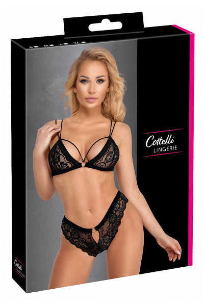 Conjunto atrevido negro de 2 piezas - Cottelli Lingerie