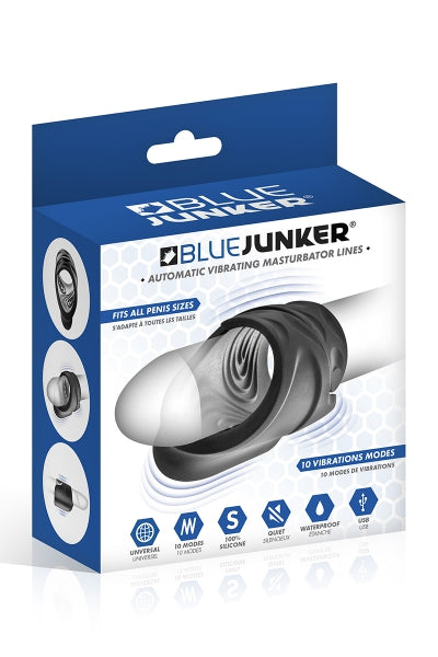 Masturbador vibrador automático con estrías - Blue Junker