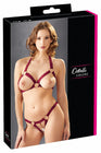 Ensemble string ouvert et seins nus bordeaux - Cottelli Lingerie