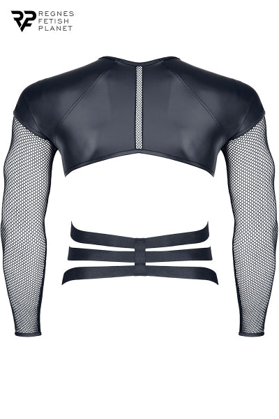 T-shirt harnais wetlook et maille - Regnes - Eveil Secret