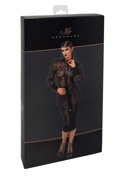 Vestido tubo Noirelle F376 - Negro Hecho a mano