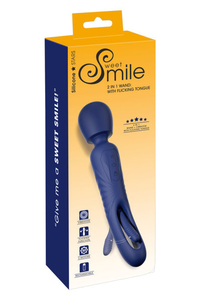 Vibrador reversible con lengua vibrante - Sweet Smile