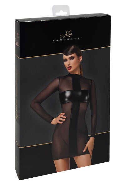 Minivestido de tul y wetlook Crossfire F369 - Noir Handmade
